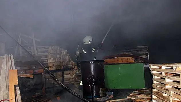 Konya'da palet fabrikasında yangın