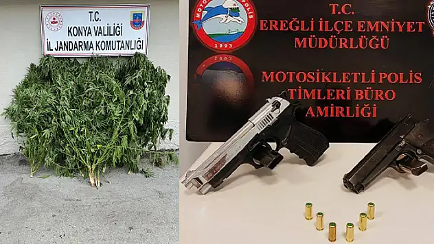 Konya'da polis ve jandarmanın operasyonlarında şüpheliler yakalandı
