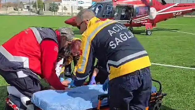 Konya'da rahatsızlanan vatandaşın imdadına hava ambulansı yetişti