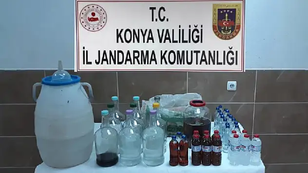 Konya'da sahte içki üretilen eve baskın
