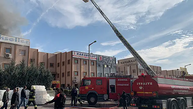 Konya'da, sanayi sitesinde yangın