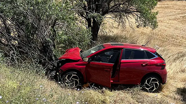 Konya'da şarampole devrilen otomobilde 3 kişi yaralandı