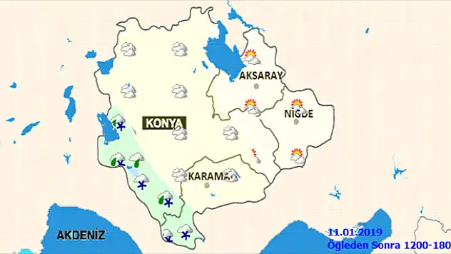 Konya'da sıcaklıklar 7 dereceye kadar yükselecek!