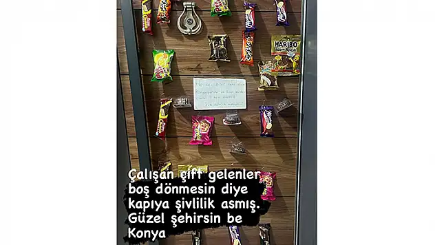 Konya'da şivlilik geleneği sürüyor! Çikolataları kapıya astılar