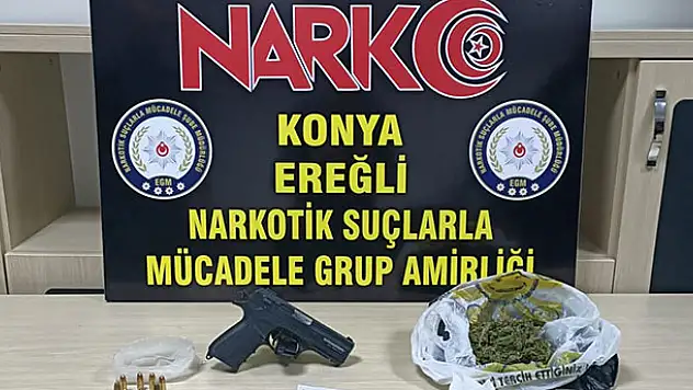 Konya'da şüphe üzerine durdurulan araçtan uyuşturucu çıktı