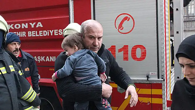 Konya'da Suriyeli çocukları yanmaktan komşuları kurtardı
