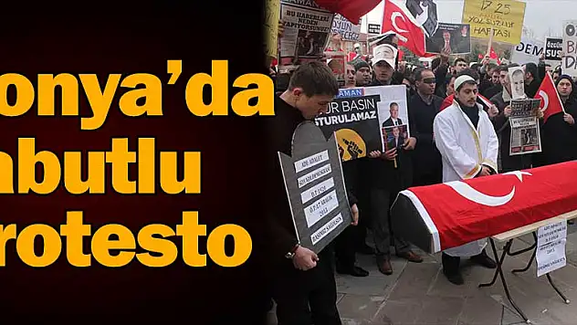 Konya'da tabutlu protesto