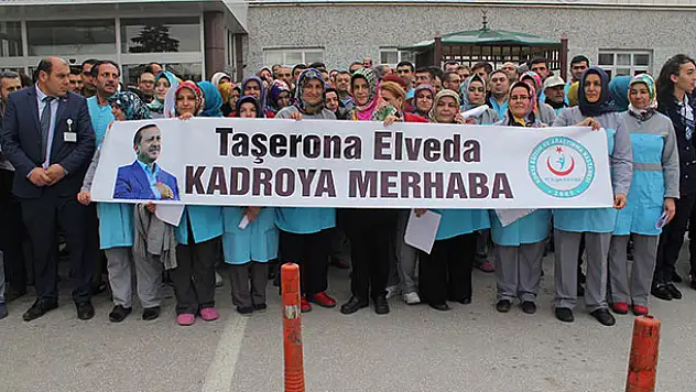 Konya'da taşeron işçilerin kadro sevinci