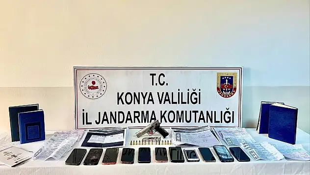Konya'da tefecilik operasyonunda çekler senetler ele geçirildi
