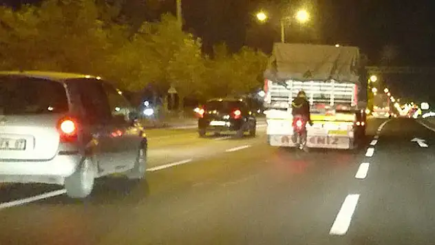 Konya'da tehlikeli yolculuk!