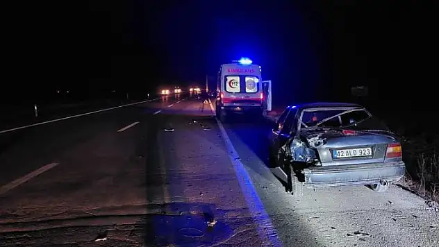Konya'da tır otomobile arkadan çarptı: 1 yaralı
