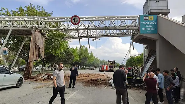 Konya'da tırın çarptığı üst geçitteki çocuk yaralandı
