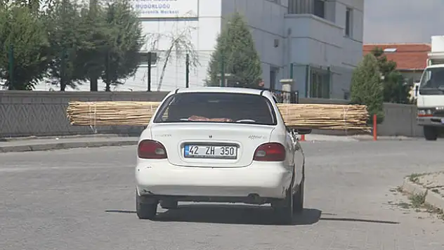 Konya'da trafikte tehlikeli anlar