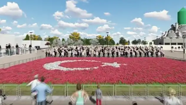 Konya'da Türkiye'nin en büyük lale halısı!