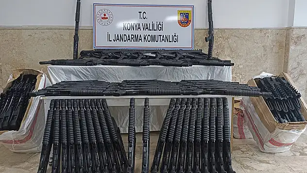 Konya'da usulsüz üretilen 150 pompalı av tüfeği ele geçirildi