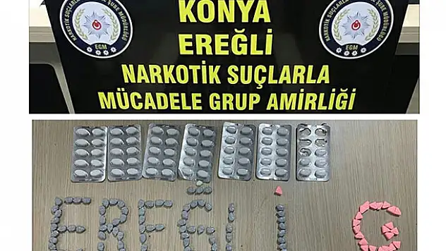 Konya'da uyuşturucu hap ele geçirildi