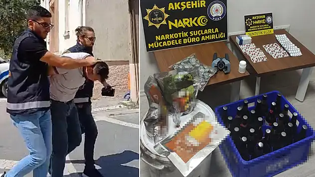 Konya'da uyuşturucu hap ve sahte içki satan kişi tutuklandı
