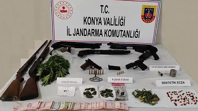Konya'da uyuşturucu madde imal ve ticareti yapanlara operasyon: 2 gözaltı

