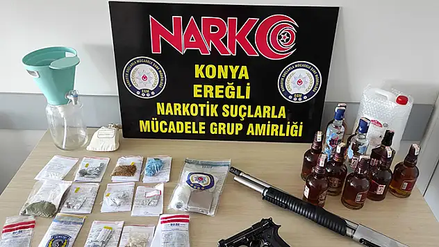 Konya'da uyuşturucu operasyonunda yakalanan 16 zanlıdan 13'ü tutuklandı
