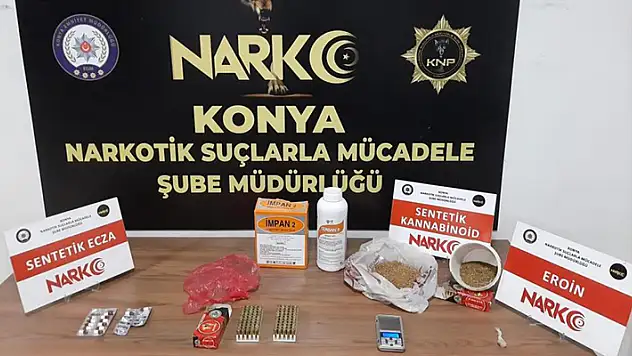 Konya'da uyuşturucu operasyonunda yakalanan 5 şüpheli tutuklandı

