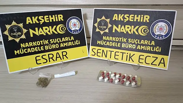 Konya'da uyuşturucu taciri yolcu otobüsünde yakalandı! 
