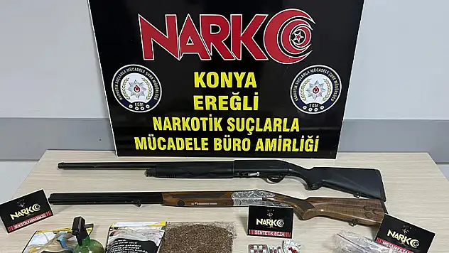 Konya'da uyuşturucu ticareti yaptıkları iddiasıyla 2 zanlı tutuklandı