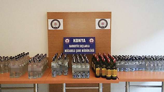Konya'da uyuşturucu ve kaçak içki operasyonu
