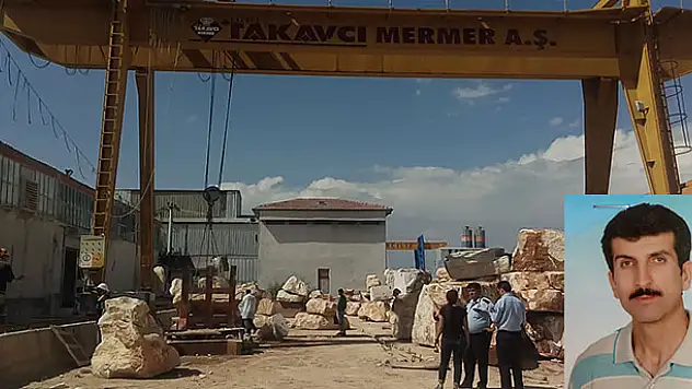 Konya'da üzerine mermer kayası düşen işçi öldü