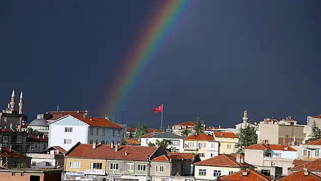 Konya'da yağmur sonrası görsel şölen