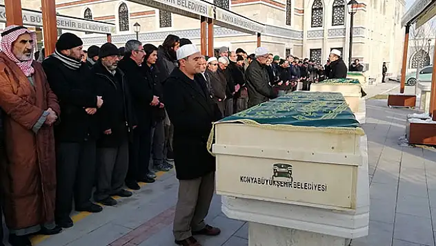 Konya'da yangında ölen 4 kardeş defnedildi