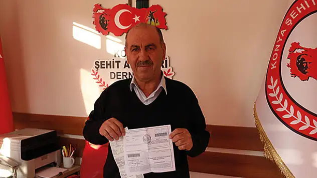 Konya'da yaşayan şehit babasının otomobiline, hiç gitmediği İzmir'de otopark cezası kesildi