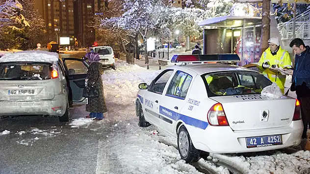 Konya'da yılın ilk trafik cezası kesildi
