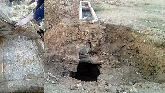 Konya'da, Yunan generale ait mezar steli ele geçirildi