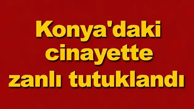 Konya'daki cinayette zanlı tutuklandı