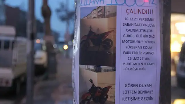 Konya'daki motosiklet hırsızlığı kamerada, sahibi bulana bin lira ödül verecek