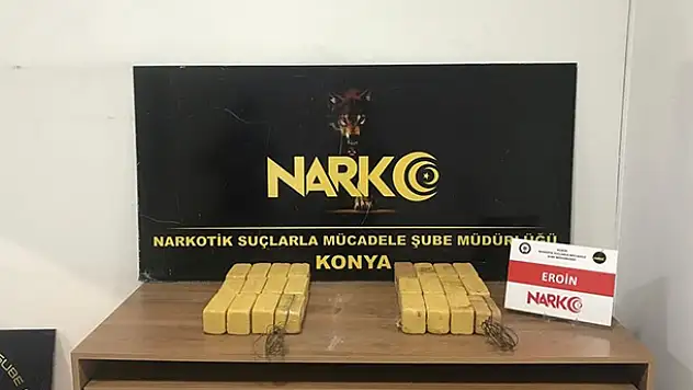 Konya'daki operasyonda zuladan 14 kilo 625 gram eroin çıktı