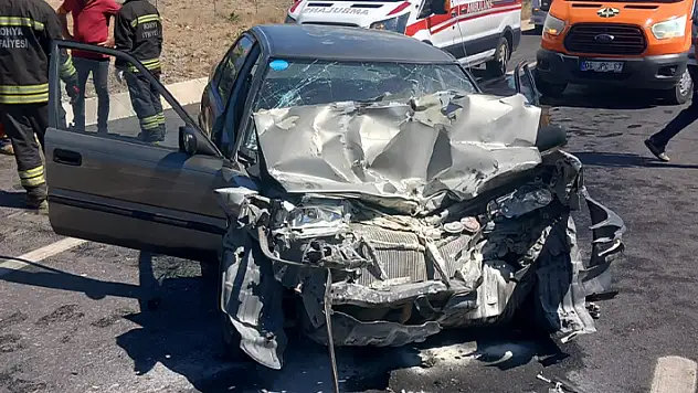 Konya'daki trafik kazasında karı koca yaralandı
