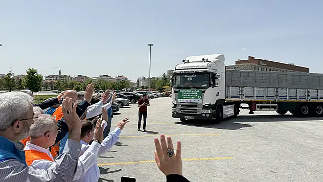 Konya'dan depremzede 100 nişanlı çift için hazırlanan malzemeler Kahramanmaraş'a gönderildi
