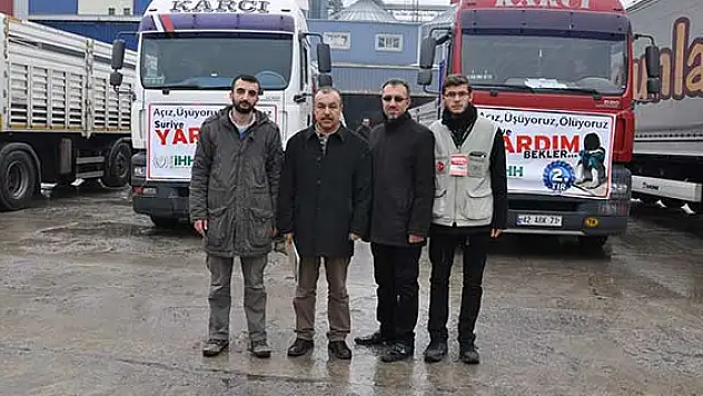 Konya'dan Suriye'ye iki tır un