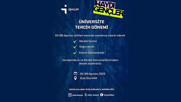 Konya İŞKUR'dan üniversite adaylarına tercih desteği