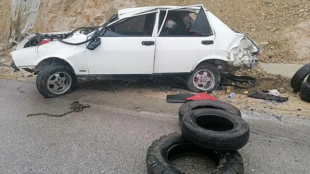 Konya-Isparta kara yolunda takla atan otomobilde sürücü burnu bile kanamadan kurtuldu