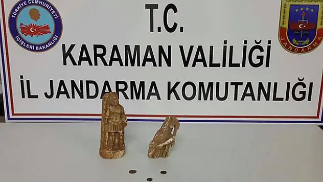 Konya-Karaman yolunda tarihi eser operasyonu