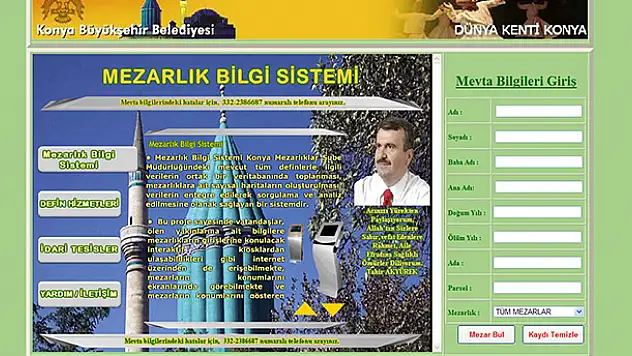 Konya Mezarlık Bilgi Sistemi tüm ilçelerde