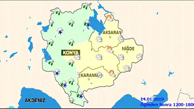 Konya'nın bazı bölgelerinde kar bekleniyor