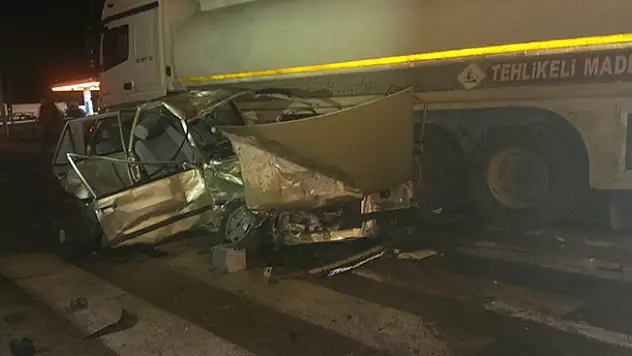 Konya'nın Ereğli ilçesinde Tanker ile otomobil çarpıştı: 1 yaralı
