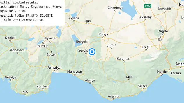 Konya'nın Seydişehir ilçesinde deprem