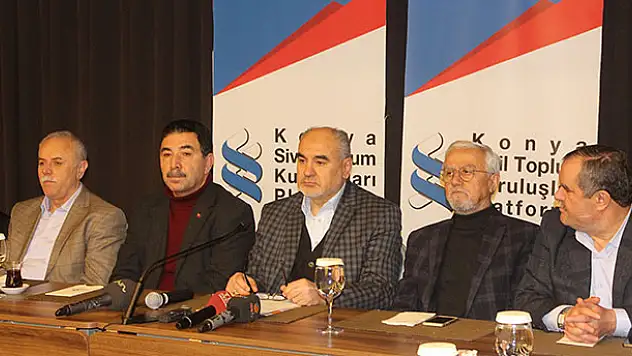 Konya Sivil Toplum Kuruluşları Platformu'ndan 'Zeytin Dalı Harekatına' destek