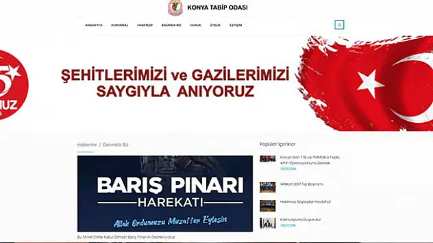 Konya Tabip Odası'ndan Mehmetçik'e tam destek