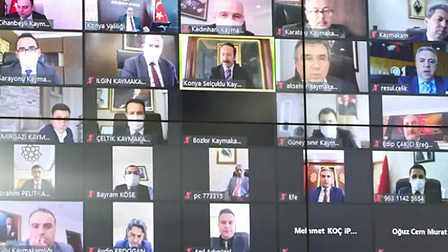 Konya Valisi Özkan, kaymakamlar ve oda başkanları ile tedbirleri görüştü