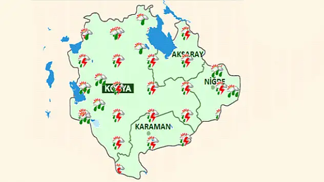 Konya ve ilçelerine yağmur uyarısı